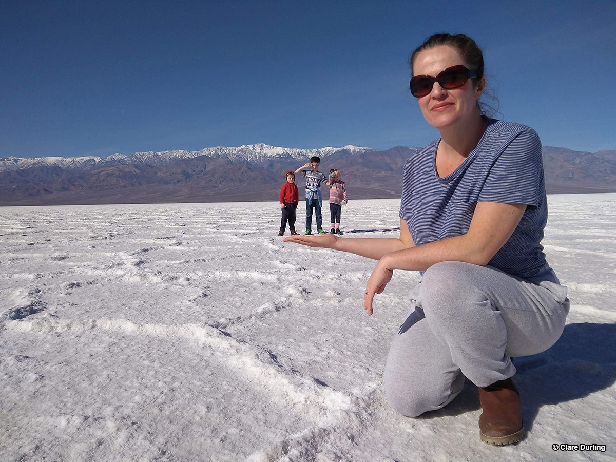 Perspective on the Salt Flats, Badwater Basin, Death Valley, CA